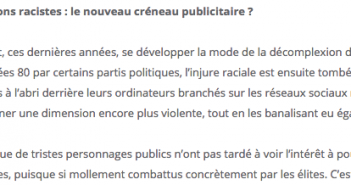 Discours et provocations racistes : le nouveau créneau publicitaire ?